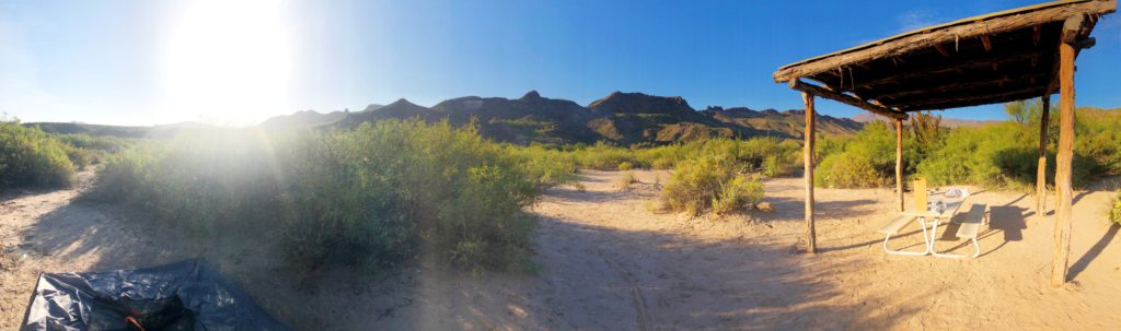 panoramic view of our campsite in Big Bend Ranch State Park
